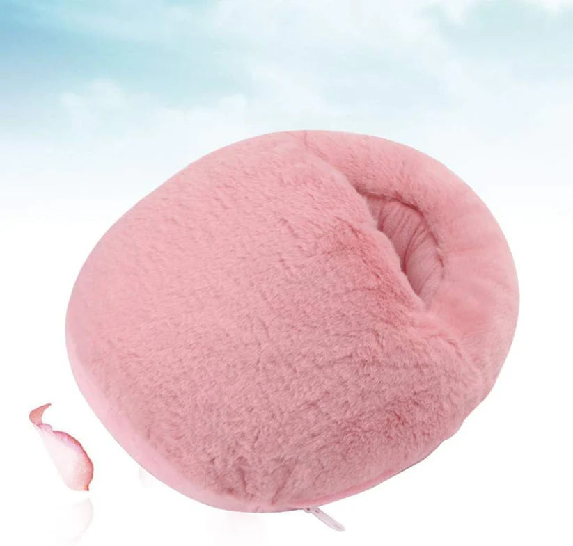 USB Warm Plush Slippers by IMIKEYA – Comfort Foot Warmer (Pink)