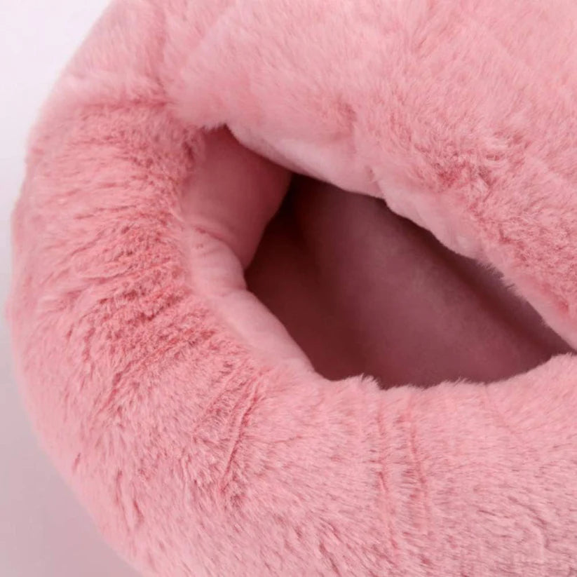 USB Warm Plush Slippers by IMIKEYA – Comfort Foot Warmer (Pink)